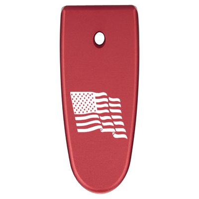 NDZ Performance Magazine Base Plate Finger Extension for Smith & Wesson M&P Shield EZ 9mm, Laser Engraved Aluminum in Red - US Wave Flag