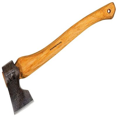 Condor Tool & Knife Heritage Axe 1, Natural Finish Convex Edge, Burnt American Hickory Handle & Hand Crafted Welted Leather Sheath