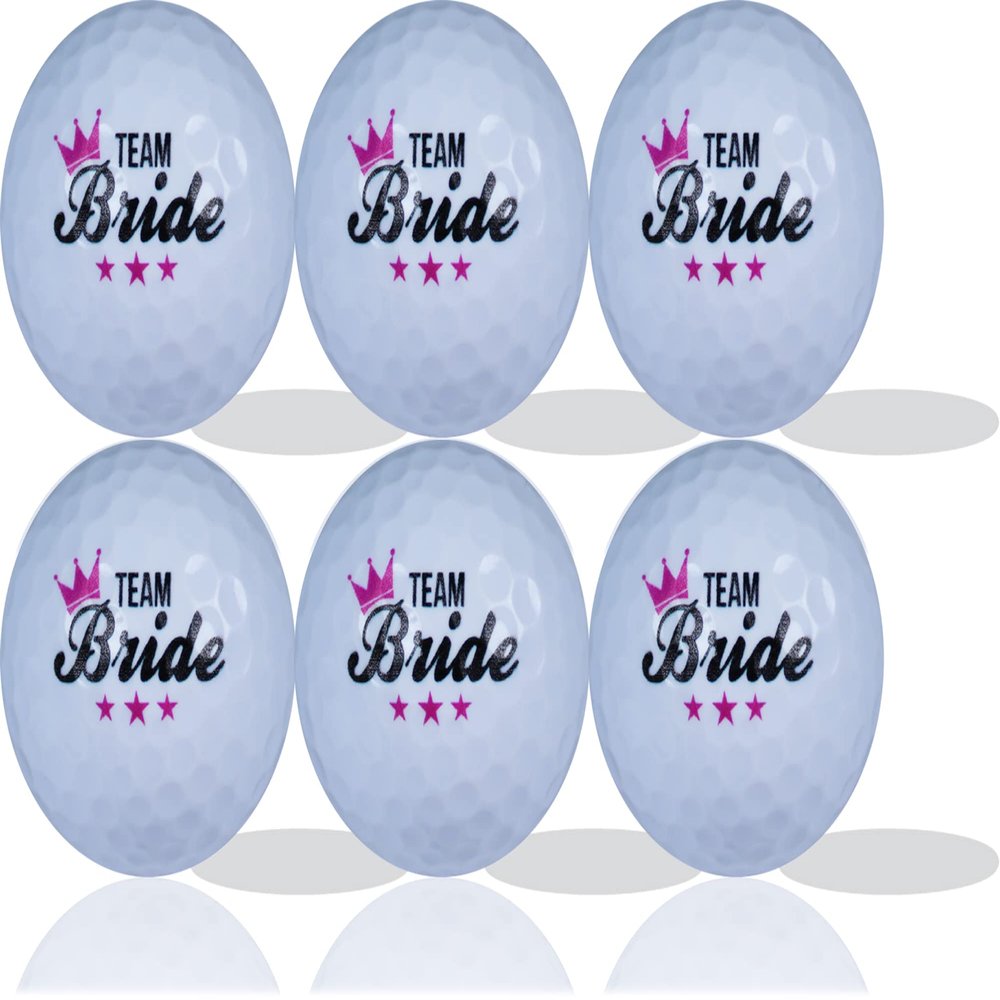 Team Bride Golf Balls 6 Pack - Great Gift Idea | Gift for Golfer | Novelty Golf Balls | Golf Humor | for Brides