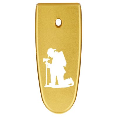 NDZ Performance Magazine Base Plate Finger Extension for Smith & Wesson M&P Shield EZ 9mm, Laser Engraved Aluminum in Gold - Fireman's Prayer