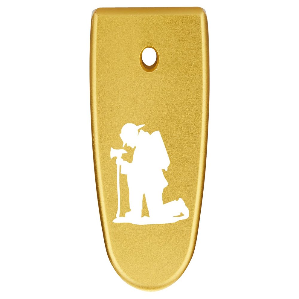 NDZ Performance Magazine Base Plate Finger Extension for Smith & Wesson M&P Shield EZ 9mm, Laser Engraved Aluminum in Gold - Fireman's Prayer