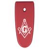 NDZ Performance Magazine Base Plate Finger Extension for Smith & Wesson M&P Shield EZ 9mm, Laser Engraved Aluminum in Red - Masonic Square and Compass view 1