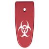 NDZ Performance Magazine Base Plate Finger Extension for Smith & Wesson M&P Shield EZ 9mm, Laser Engraved Aluminum in Red - Biohazard view 1