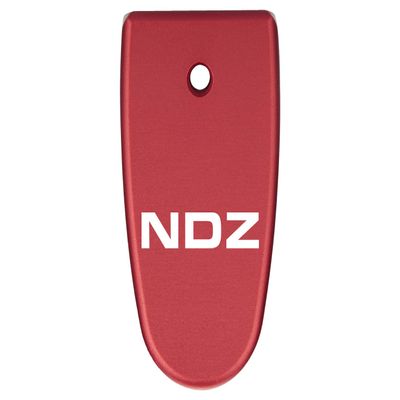 NDZ Performance Magazine Base Plate Finger Extension for Smith & Wesson M&P Shield EZ 9mm, Laser Engraved Aluminum in Red - NDZ Logo