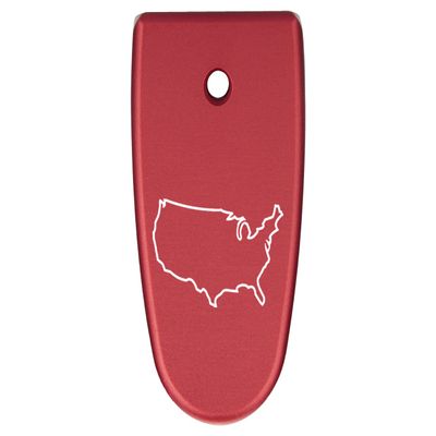 NDZ Performance Magazine Base Plate Finger Extension for Smith & Wesson M&P Shield EZ 9mm, Laser Engraved Aluminum in Red - US Country Outline
