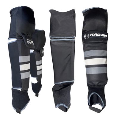 Hagan H-6.0 Shin Guard  Premium shin Guards for Intense DEK Hockey and Broomball Play, offering Strong Impact Protection, Cushioned Padding, a Durable Lightweight Design, and an Adjustable fit, 13"