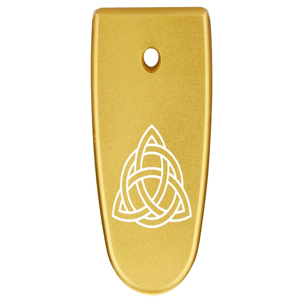 NDZ Performance Magazine Base Plate Finger Extension for Smith & Wesson M&P Shield EZ 9mm, Laser Engraved Aluminum in Gold - Celtic Knot