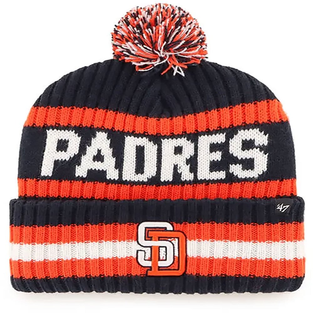 '47 San Diego Padres Mens Womens Cooperstown Bering Cuff Knit Stretch Fit Navy Orange White Logo Beanie