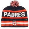 '47 San Diego Padres Mens Womens Cooperstown Bering Cuff Knit Stretch Fit Navy Orange White Logo Beanie view 1