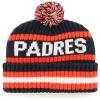'47 San Diego Padres Mens Womens Cooperstown Bering Cuff Knit Stretch Fit Navy Orange White Logo Beanie view 2