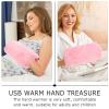 VOSAREA Faux Fur Hand Winter Electric Heating Warmer Pillow Hand Muffs USB Charging Warm Winter Muffs for Women Girls (Pink) view 3