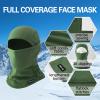 Oliumt Balaclava Ski Mask, Warm, Breathable & Lightweight, Full Coverage Fleece Winter Face Mask for Men & Women (Army Green) view 3