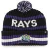 '47 Tampa Bay Rays Mens Womens Cooperstown Bering Cuff Knit Stretch Fit Black Team Color Logo Beanie view 1