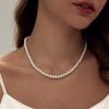 Zeffy Pearl Necklace for Women, 6MM Dainty Round Imitation Pearl Choker Necklace Wedding Delicate Jewelry for Women Simple Bridesmaid Jewelry Valentines Day Gifts view 2