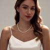Zeffy Pearl Necklace for Women, 6MM Dainty Round Imitation Pearl Choker Necklace Wedding Delicate Jewelry for Women Simple Bridesmaid Jewelry Valentines Day Gifts view 4