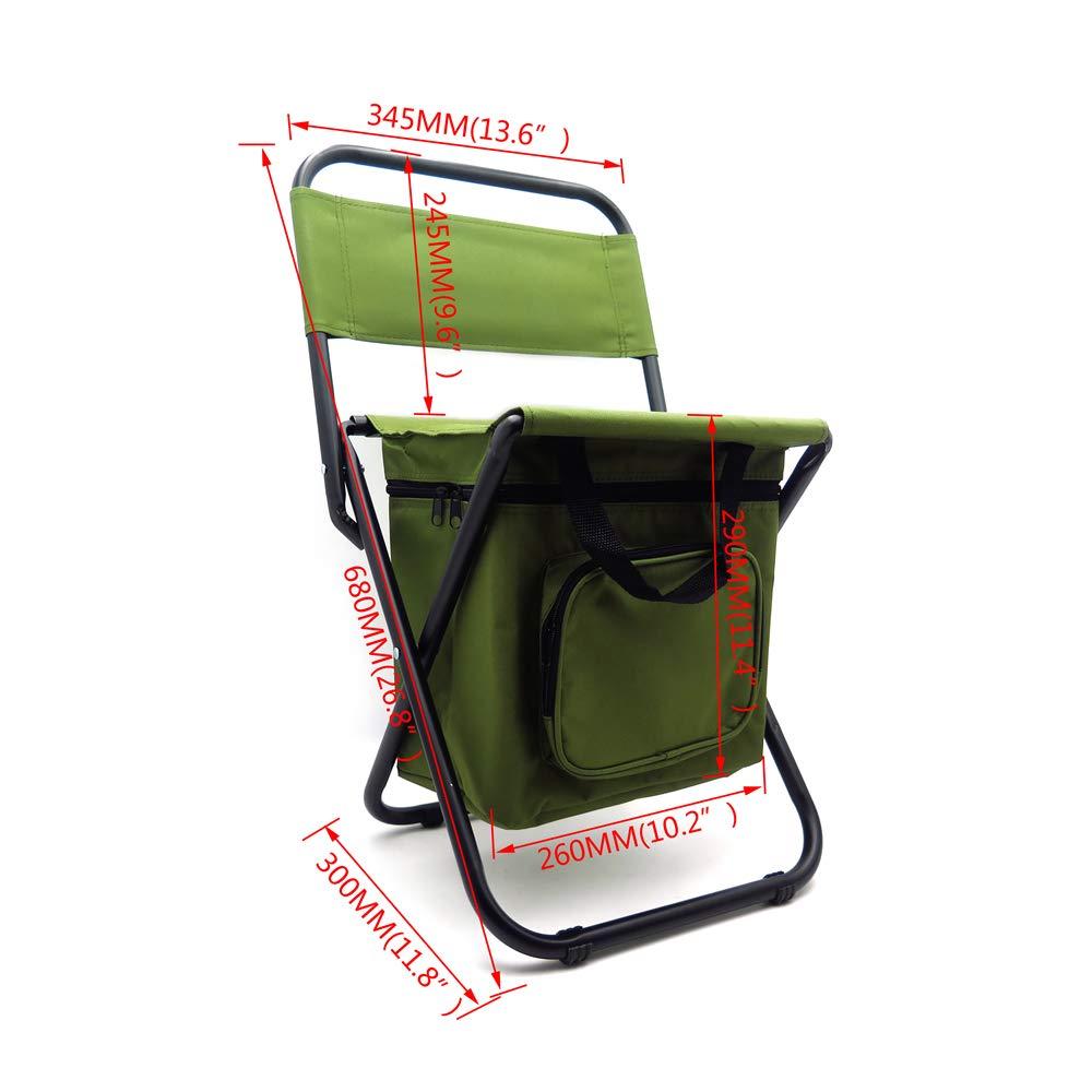 HTTMT Backrest Fishing Chair PVC Water Resistant Portable Folding With Ice Thermos Bag view 2