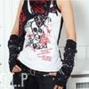 Punk Gothic Function Fingerless Arm Glove Sleeve Cuffs Cool Black Hip Hop Arm Warmers Sun Protective For cycling Costume (punk belt) view 4