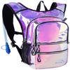 Hydration Backpack Pack with Cool Lights, 2L Water Bladder, Lightweight Bag for Running, Hiking, Bike, Climbing, Music Festival Essential, and Rave (Holographic-Purple) view 2