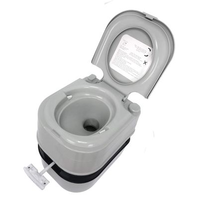 HTTMT 24L Portable Toilet 6 Gallon Flush Travel Camping Outdoor/Indoor Commode Potty Gray