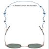 Calabria Fashion Eye Glasses Chain Holder Beaded Crystals Blue Women Necklace Eyewear Retainer Rubber Loops Around Neck view 2