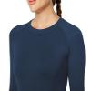 MathCat Workout Shirts for Women Long Sleeve, Workout Tops for Women, Quick Dry Gym Athletic TopsSeamless Yoga Shirts Navy view 2