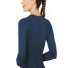 MathCat Workout Shirts for Women Long Sleeve, Workout Tops for Women, Quick Dry Gym Athletic TopsSeamless Yoga Shirts Navy view 4