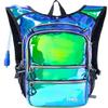 Hydration Backpack Pack with Cool Lights, 2L Water Bladder, Lightweight Bag for Running, Hiking, Bike, Climbing, Music Festival Essential, and Rave (Holographic-Green) view 1