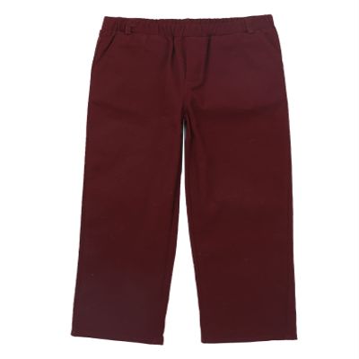 Loloda Kids Boys Pull-On Casual Uniform Pants Formal Dress Pant for Wedding Party Performance Burgundy 2 Years