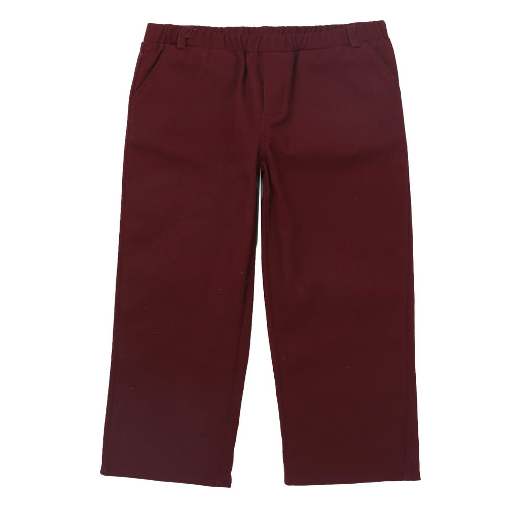 Loloda Kids Boys Pull-On Casual Uniform Pants Formal Dress Pant for Wedding Party Performance Burgundy 2 Years