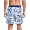 American Trends Men's Swimsuits Mens Swim Trunks with Compression Liner Summer Beachwear Bathing Suit for Men Medium White Blue Leaf view 3