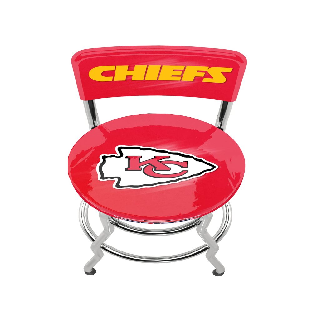 ARCADE1UP NFL Blitz High Back Stool with Adjustable Height and Swiveling Padded Seat (Kansas City Chiefs)
