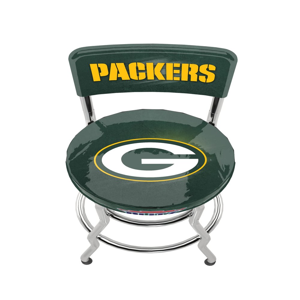 ARCADE1UP NFL Blitz High Back Stool with Adjustable Height and Swiveling Padded Seat (Green Bay Packers)