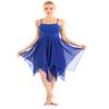 Kvysinly Lyrical Dance Costume Women Asymmetric Spaghetti Strap Modern Contemporary Ballet Dancewear Ballroom Dress Blue Medium view 3