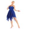 Kvysinly Lyrical Dance Costume Women Asymmetric Spaghetti Strap Modern Contemporary Ballet Dancewear Ballroom Dress Blue Medium view 4