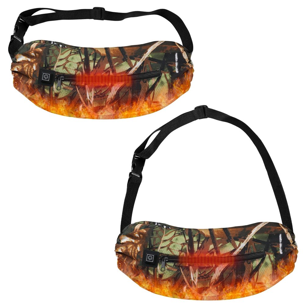 Sintege Camo Heated Hand Muff Pouch USB Electric Football Hand Warmer 3 Heated Modes Rechargeable Hand Warmer Hunting Accessories for Winter Outdoor Hunting, Golf, Camping (Leaf Camouflage)