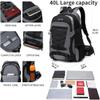 BOVIP 40L Hiking Backpack Waterproof Lightweight Daypack Travel Sports Camping Backpack for Men Women Gray view 3