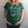 Christmas Pregnancy Shirt Merry and Pregnant Funny Cute Maternity Tees Xmas Graphc Pregnancy Announcement Short Sleeve Tops view 2