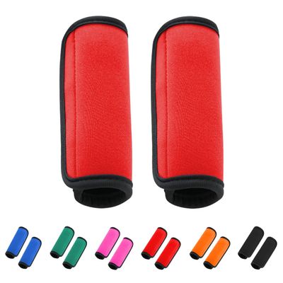 2 Pack Luggage Handle Wraps for Suitcase, Bright Color Comfort Soft Handle Covers (Red)