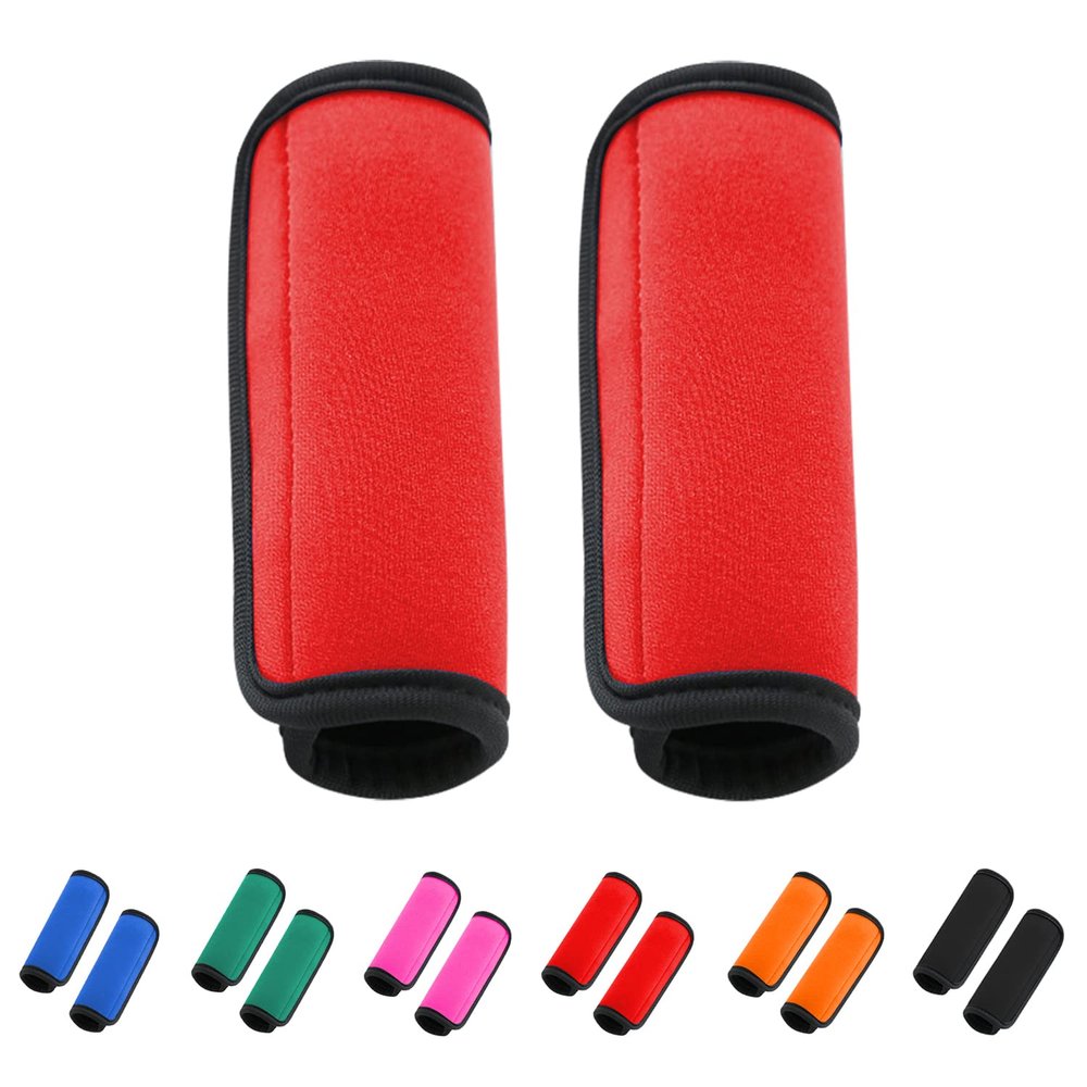 2 Pack Luggage Handle Wraps for Suitcase, Bright Color Comfort Soft Handle Covers (Red)