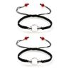 2PCS 2PCS Glass Ball Bracelet Memorial Bracelets Glass Vial Pendant Bracelet Urn Bangle for Ashes (A-Double Black) view 1