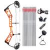 ZSHJGJR Compound Bow Kit, Hunting and Target, Limb Made in USA,BCY String; Draw Weight 19-70 lbs, Draw Length 19-30", IBO 320FPS, Package with Archery Hunting Accessories (Orange) view 1