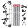 ZSHJGJR Compound Bow Kit, Hunting and Target, Limb Made in USA,BCY String; Draw Weight 19-70 lbs, Draw Length 19-30", IBO 320FPS, Package with Archery Hunting Accessories (Black camo) view 1