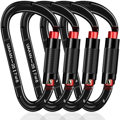 Auto Locking Carabiner Heavy Duty Carabiner 25kN UIAA Certified Climbing Carabiner Climbing Equipment Safety Carabiners for Rappelling, Hammocks, Rescue, Dog Leash, Swing
