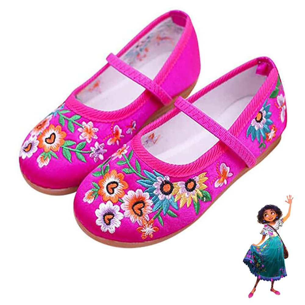 Bkotoo Encanto Mirabel Dress Up Shoes for Girls - Cosplay Isabela Madrigal Princess Costume Shoes (Rose, Toddler, Women, Numeric_13_Point_5, Numeric, us_Footwear_Size_System, Medium)