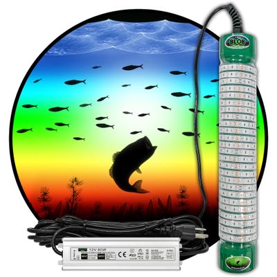 Green Blob Outdoors Multi-Color Fishing and Pool Light (Includes Red, Green, Blue, Yellow, White, Orange, Purple & More) Underwater, with 30ft Cord, LED, Fish Attractor (1, 7500 Lumen)