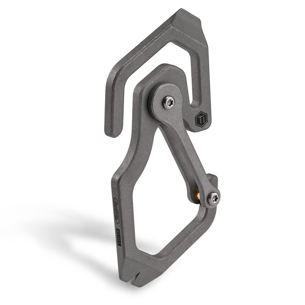 KeyUnity Titanium Carabiner Keychain Tool, 3 Functions in 1 Multitool for Everyday Carry (KU05)