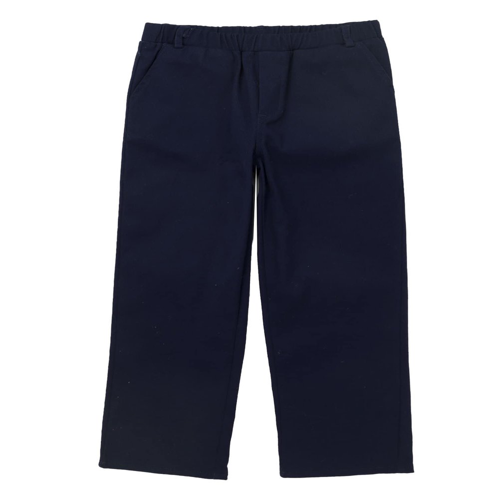 JEEYJOO Boys Kids Trousers Elastic Waist Chino Pants School Uniform Pull On Smart Dress Pants Navy Blue 4 Years
