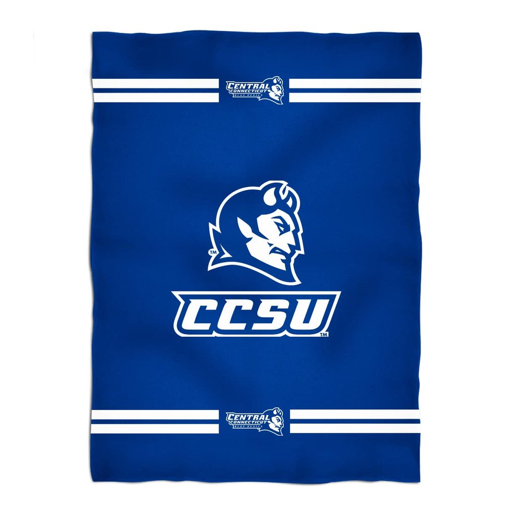 Central Connecticut State University Fleece Throw Blanket Sofa Bedding for Living Room - Ultra Soft Plush Warm & Cozy Blanket for Kids Teenager College Students 40"x58"