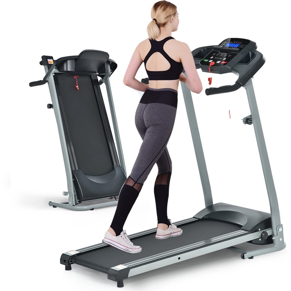Electric Treadmill Foldable, 2.25HP Folding Exercise Walking Machince for Apartment Home/OfficeEasy to Fold Assembly,MP3,LCD Display