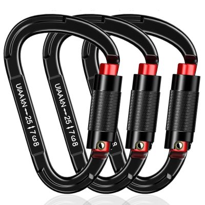 Auto Locking Carabiner Heavy Duty Carabiner 25kN UIAA Certified Climbing Carabiner Climbing Equipment Safety Carabiners for Rappelling, Hammocks, Rescue, Dog Leash, Swing